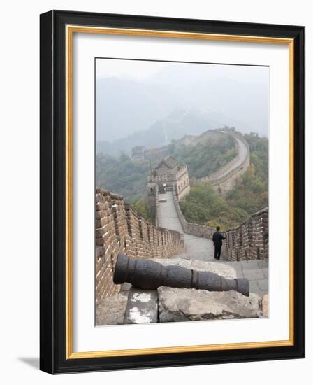 Cannon, Great Wall of China, UNESCO World Heritage Site, Mutianyu, China, Asia-Kimberly Walker-Framed Photographic Print