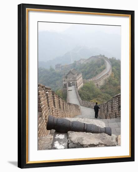 Cannon, Great Wall of China, UNESCO World Heritage Site, Mutianyu, China, Asia-Kimberly Walker-Framed Photographic Print