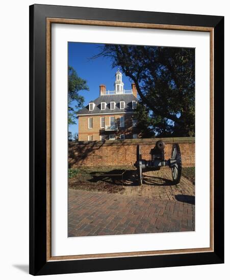 Cannon Outside Governor's Palace, Williamsburg, Virginia, USA-Walter Bibikow-Framed Photographic Print