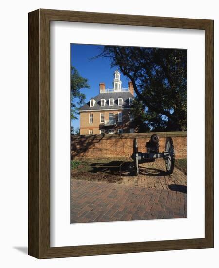 Cannon Outside Governor's Palace, Williamsburg, Virginia, USA-Walter Bibikow-Framed Photographic Print