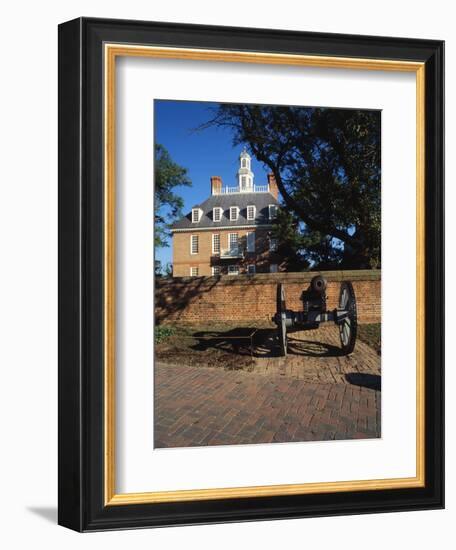 Cannon Outside Governor's Palace, Williamsburg, Virginia, USA-Walter Bibikow-Framed Photographic Print