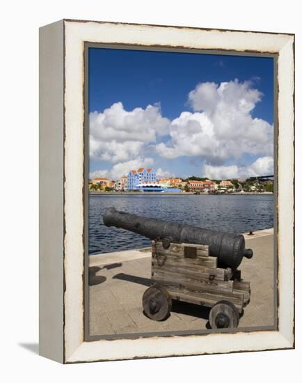 Cannon, Punda District, Willemstad, Curacao, Netherlands Antilles, West Indies, Caribbean-Richard Cummins-Framed Premier Image Canvas