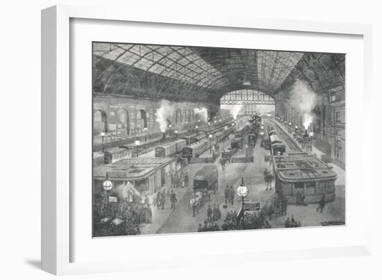 'Cannon Street Station - Night', 1891-William Luker-Framed Giclee Print