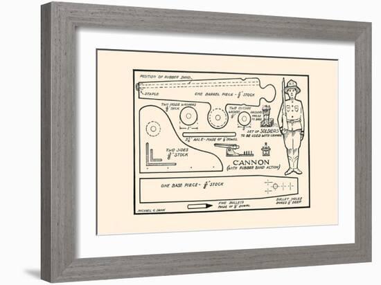 Cannon (With Rubber Band Action)-Michael C. Dank-Framed Art Print