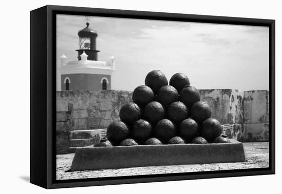 Cannonballs at El Morro San Juan Puerto Rico-null-Framed Stretched Canvas