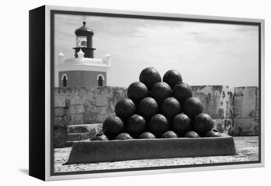 Cannonballs at El Morro San Juan Puerto Rico-null-Framed Stretched Canvas