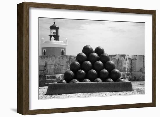 Cannonballs at El Morro San Juan Puerto Rico-null-Framed Photo