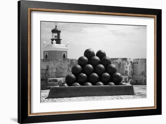 Cannonballs at El Morro San Juan Puerto Rico-null-Framed Photo