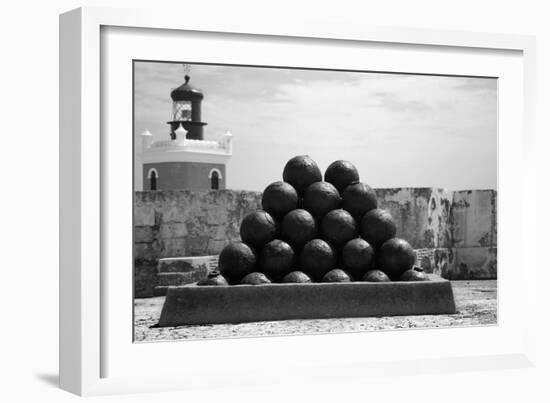 Cannonballs at El Morro San Juan Puerto Rico-null-Framed Photo