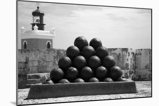Cannonballs at El Morro San Juan Puerto Rico-null-Mounted Photo