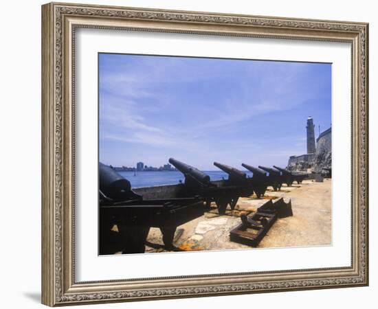 Cannons, Castillo Del Morro, Havana, Cuba-Greg Johnston-Framed Photographic Print