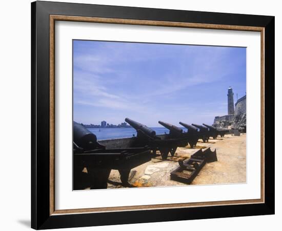 Cannons, Castillo Del Morro, Havana, Cuba-Greg Johnston-Framed Photographic Print