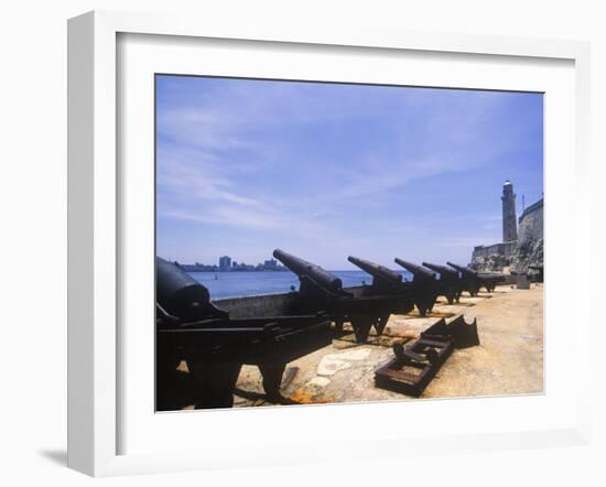 Cannons, Castillo Del Morro, Havana, Cuba-Greg Johnston-Framed Photographic Print