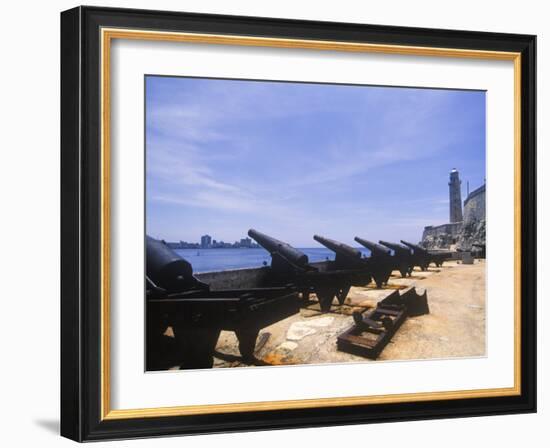 Cannons, Castillo Del Morro, Havana, Cuba-Greg Johnston-Framed Photographic Print