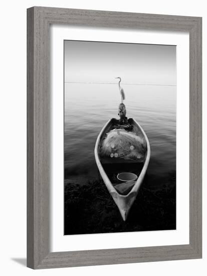 Canoe And A Heron-Moises Levy-Framed Photographic Print