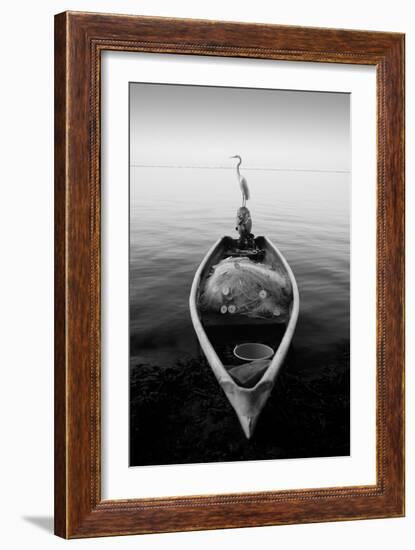 Canoe And A Heron-Moises Levy-Framed Photographic Print