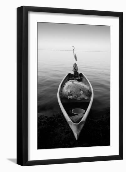 Canoe And A Heron-Moises Levy-Framed Photographic Print