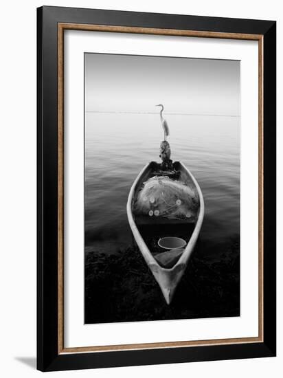 Canoe And A Heron-Moises Levy-Framed Photographic Print