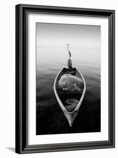 Canoe And A Heron-Moises Levy-Framed Photographic Print