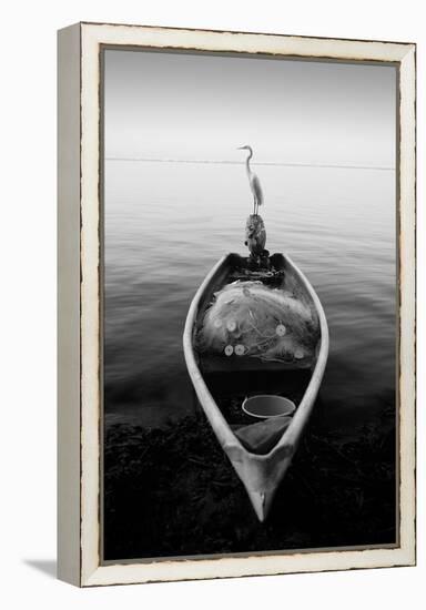 Canoe And A Heron-Moises Levy-Framed Premier Image Canvas