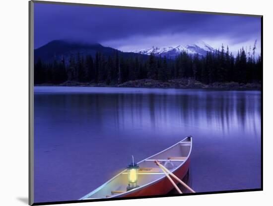 Canoe and Lantern on Banks of Sparks Lake, Cascade Range, Oregon, USA-Janis Miglavs-Mounted Photographic Print