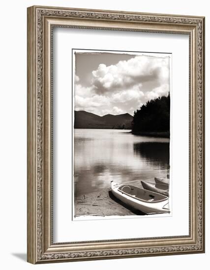 Canoe and Three Kayaks Sepia-Suzanne Foschino-Framed Photographic Print