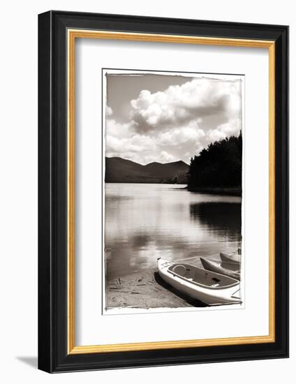 Canoe and Three Kayaks Sepia-Suzanne Foschino-Framed Photographic Print