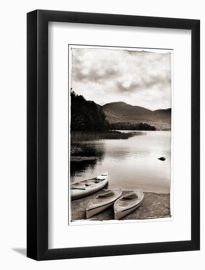 Canoe and Two Kayaks Sepia-Suzanne Foschino-Framed Photographic Print