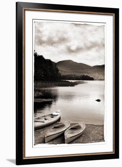 Canoe and Two Kayaks Sepia-Suzanne Foschino-Framed Photographic Print
