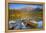 Canoe at Pyramid Lake with Pyramid Mountain in the Background-Miles Ertman-Framed Premier Image Canvas