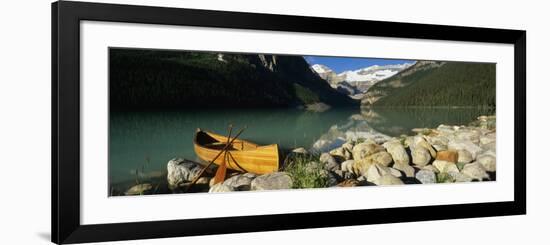 Canoe at the Lakeside, Lake Louise, Banff National Park, Alberta, Canada-null-Framed Photographic Print