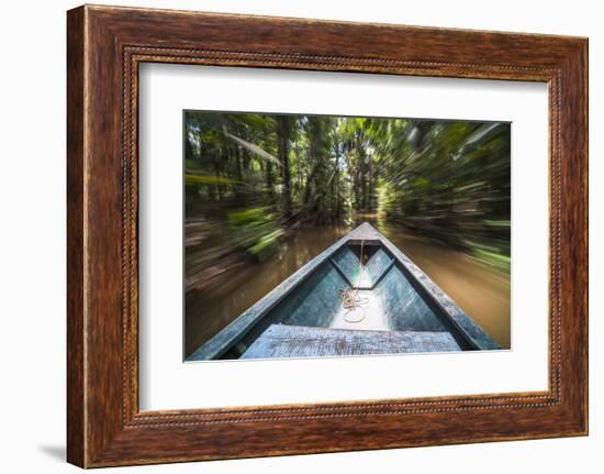 Canoe Boat Trip in Amazon Jungle of Peru, by Sandoval Lake in Tambopata National Reserve, Peru-Matthew Williams-Ellis-Framed Photographic Print