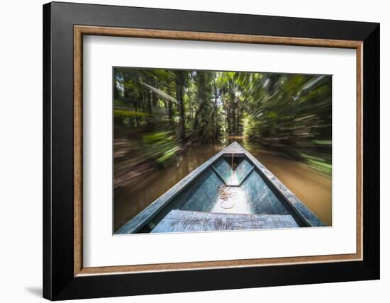 Canoe Boat Trip in Amazon Jungle of Peru, by Sandoval Lake in Tambopata National Reserve, Peru-Matthew Williams-Ellis-Framed Photographic Print