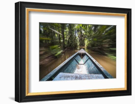 Canoe Boat Trip in Amazon Jungle of Peru, by Sandoval Lake in Tambopata National Reserve, Peru-Matthew Williams-Ellis-Framed Photographic Print