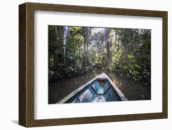 Canoe Boat Trip in Amazon Jungle of Peru, by Sandoval Lake in Tambopata National Reserve, Peru-Matthew Williams-Ellis-Framed Photographic Print