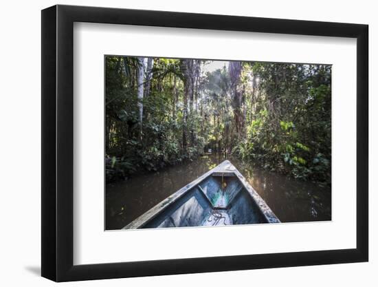 Canoe Boat Trip in Amazon Jungle of Peru, by Sandoval Lake in Tambopata National Reserve, Peru-Matthew Williams-Ellis-Framed Photographic Print