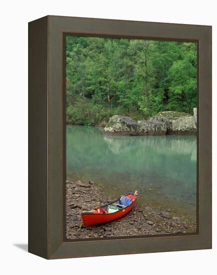 Canoe by the Big Piney River, Arkansas-Gayle Harper-Framed Premier Image Canvas