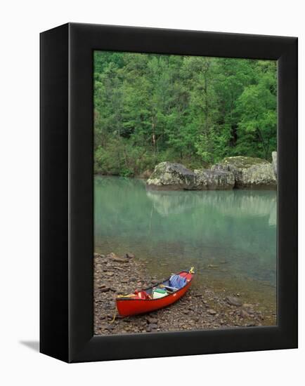 Canoe by the Big Piney River, Arkansas-Gayle Harper-Framed Premier Image Canvas