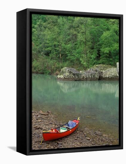 Canoe by the Big Piney River, Arkansas-Gayle Harper-Framed Premier Image Canvas