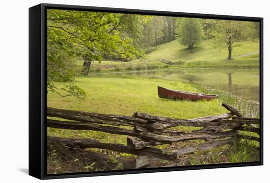 Canoe & Fence-Monte Nagler-Framed Stretched Canvas