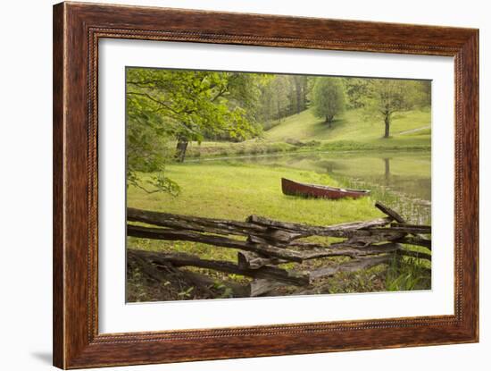 Canoe & Fence-Monte Nagler-Framed Photographic Print