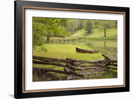 Canoe & Fence-Monte Nagler-Framed Photographic Print