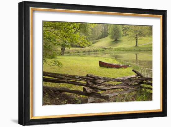 Canoe & Fence-Monte Nagler-Framed Photographic Print