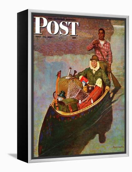 "Canoe Fishing Trip," Saturday Evening Post Cover, July 12, 1947-Mead Schaeffer-Framed Premier Image Canvas