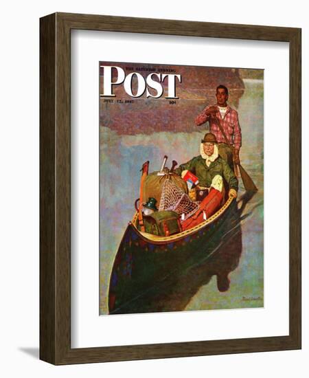 "Canoe Fishing Trip," Saturday Evening Post Cover, July 12, 1947-Mead Schaeffer-Framed Giclee Print