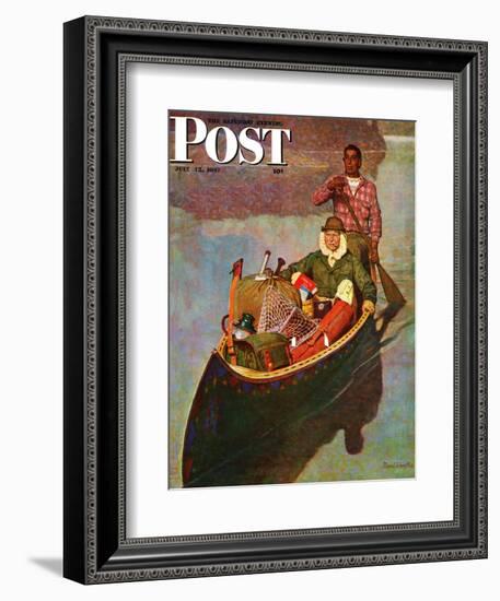 "Canoe Fishing Trip," Saturday Evening Post Cover, July 12, 1947-Mead Schaeffer-Framed Giclee Print