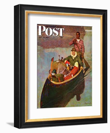 "Canoe Fishing Trip," Saturday Evening Post Cover, July 12, 1947-Mead Schaeffer-Framed Giclee Print