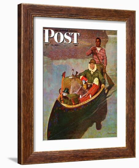 "Canoe Fishing Trip," Saturday Evening Post Cover, July 12, 1947-Mead Schaeffer-Framed Giclee Print