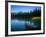 Canoe in Sparks Lake, Broken Top Mountain in Background, Cascade Mountains, Oregon, USA-Janis Miglavs-Framed Photographic Print