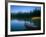 Canoe in Sparks Lake, Broken Top Mountain in Background, Cascade Mountains, Oregon, USA-Janis Miglavs-Framed Photographic Print